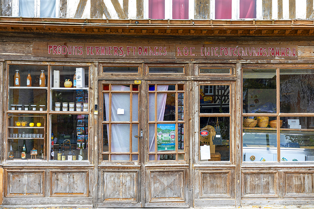 Shop front in the Normandy village of Beuvron-en-Auge, Beuvron-en-Auge, Normandy, France, Europe