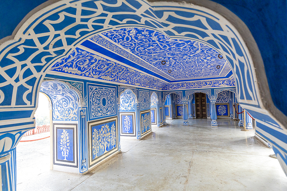 Chhavi Niwas, The Blue Room at The City Palace, City Palace, Jaipur, Rajasthan, India, South Asia, Asia