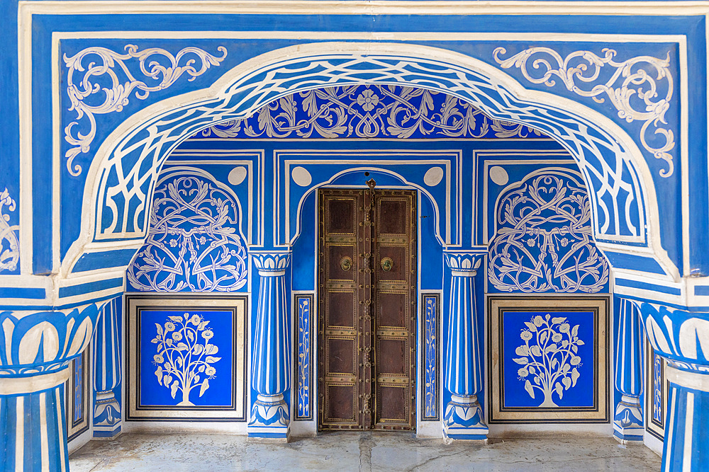 Chhavi Niwas, The Blue Room at The City Palace, City Palace, Jaipur, Rajasthan, India, South Asia, Asia