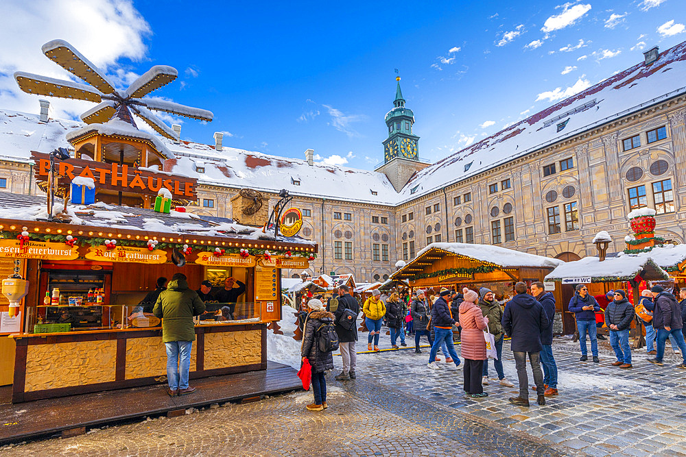 Christmas Market at the Munich Residenz, Munich, Bavaria, Germany, Europe