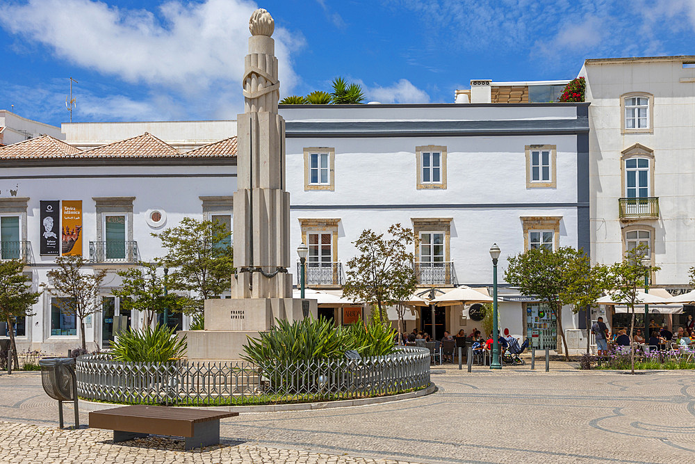 War Memorial in Praca da Republica Square, Tavira, Algarve, Portugal, Iberian Peninsula, South Western Europe