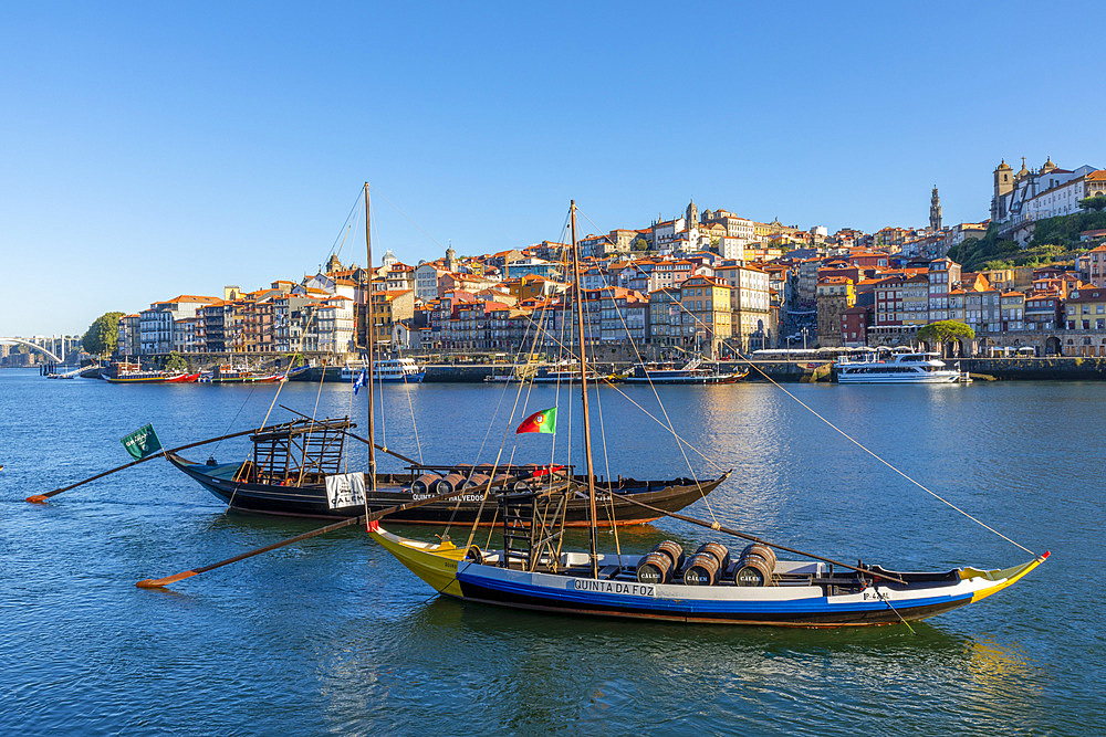 Rabelo Boats on the River Douro, Porto, Norte, Portugal, Europe