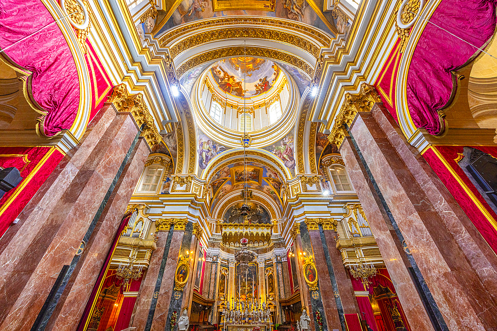 The Interior of Metropolitan Cathedral of Saint Paul, Mdina, Malta, Southern Europe