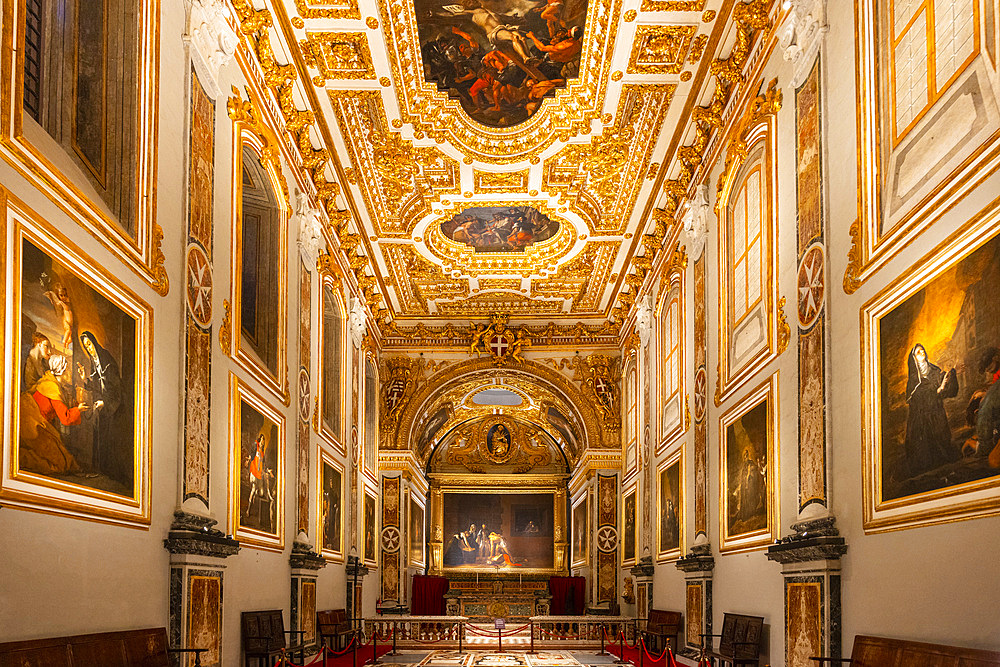 The Oratory of St. John's Co-Cathedral with The Beheading of Saint John the Baptist by Caravaggio, Valletta, Malta, Southern Europe