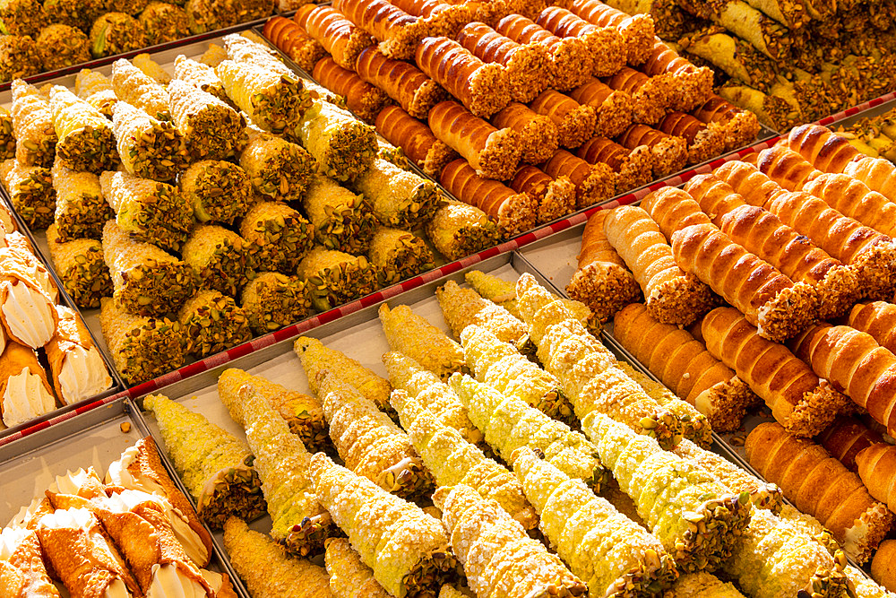 Cannoncini at a Food Stall, Marsaxlokk, Malta, Southern Europe