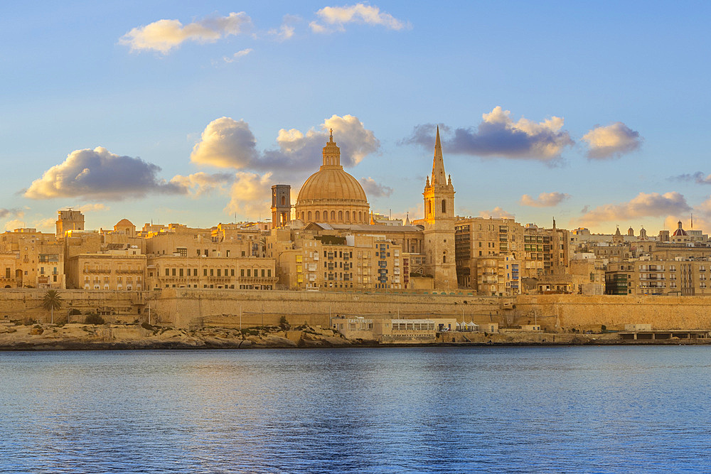 St Paul’s Pro-Cathedral and The Basilica of Our Lady of Mount Carmel, Marsamxett Harbour, Valletta, Malta, Southern Europe