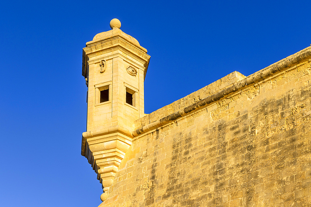 La Guardiola Watch Tower, Safe Haven Gardens, Senglea, Malta, Southern Europe