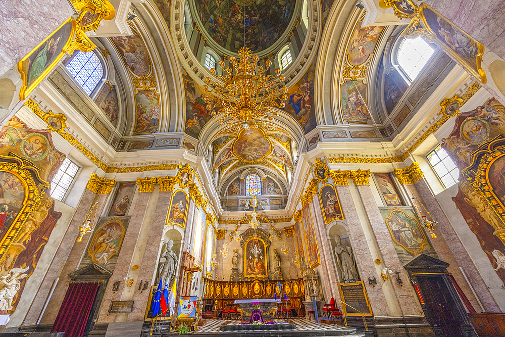 The Interior of Saint Nicholas's Cathedral, Ljubljana, Slovenia, Eastern Europe