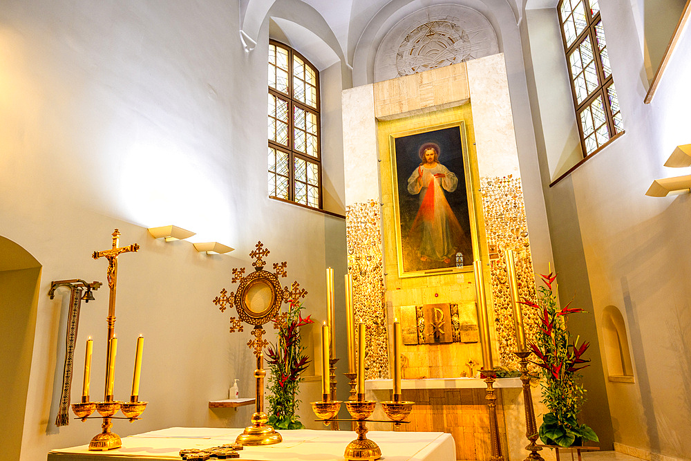 The Divine Mercy Painting by Eugeniusz Kazimirowski in The Sanctuary of the Divine Mercy, Vilnius, Lithuania, Northern Europe