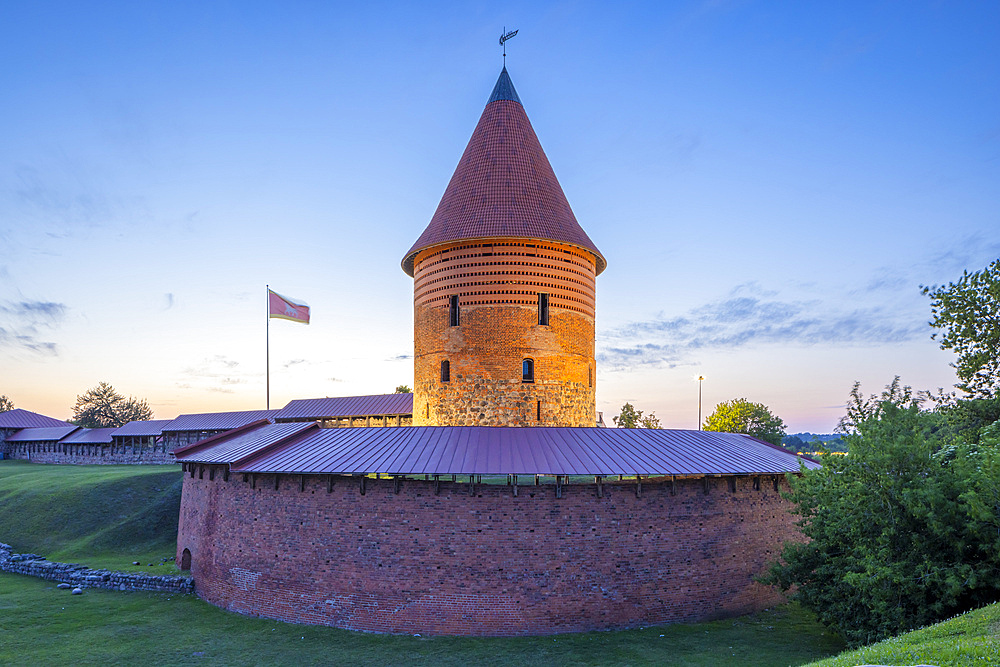 The Round Tower of Kaunas Castle at Dusk, Kaunas, Lithuania, Northern Europe