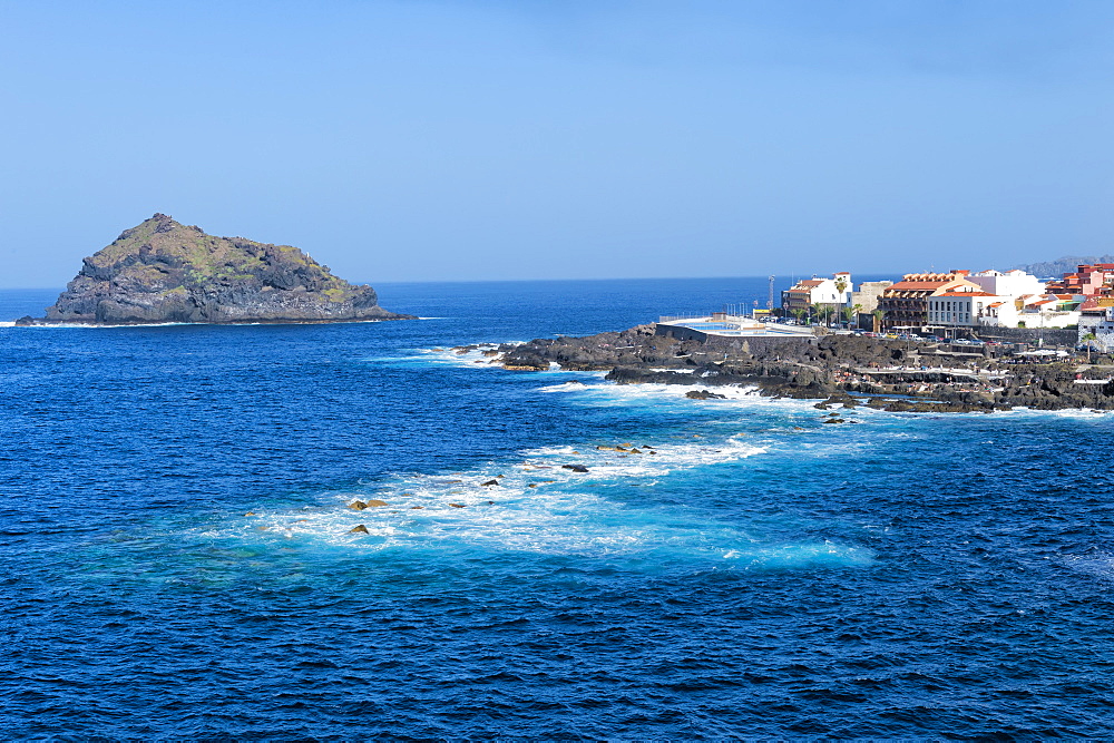 Garachico village viewed from the Mirador del Emigrante, Tenerife, Canary Islands, Spain, Atlantic, Europe