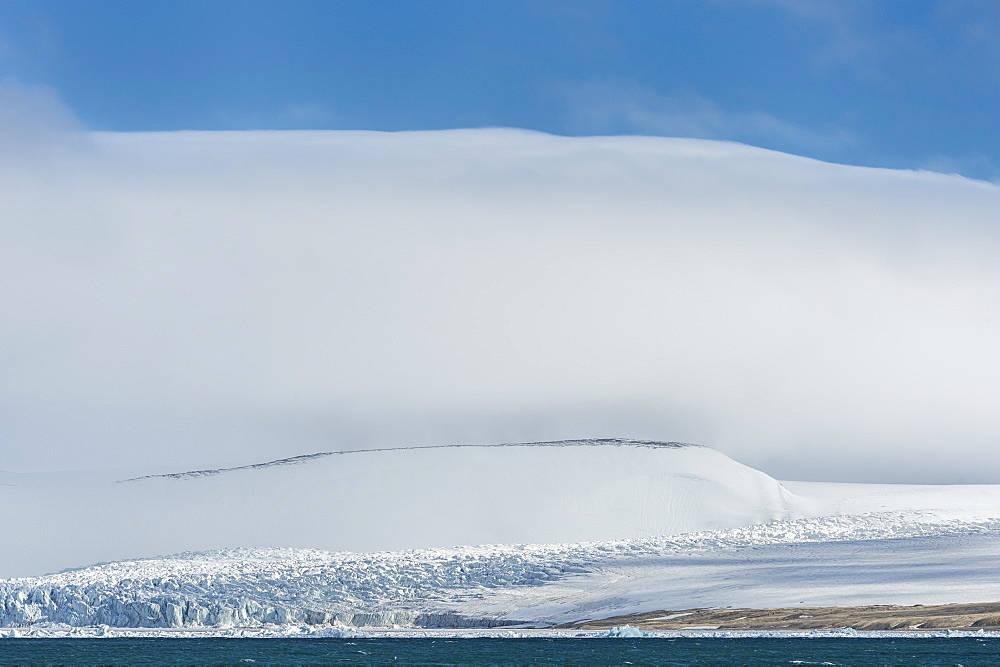 Palanderbukta, Icecap and pack ice, Gustav Adolf Land, Nordaustlandet, Svalbard archipelago, Arctic, Norway, Europe