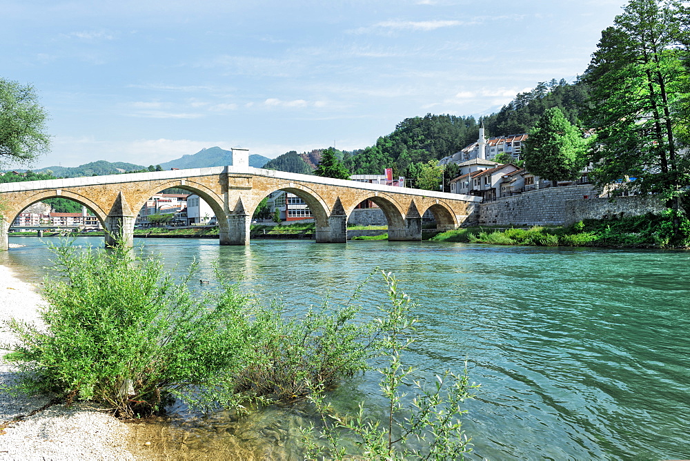 Ottoman bridge in Konjic, Bosnia and Hercegovina, Europe