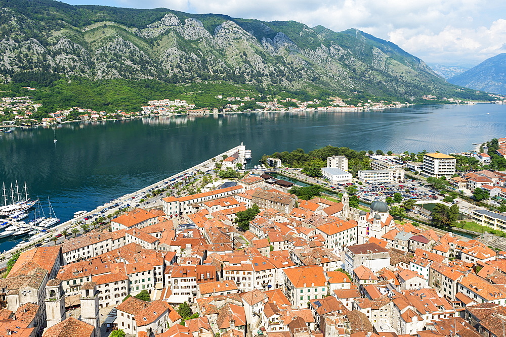 Aerial view of Kotor, Montenegro, Europe