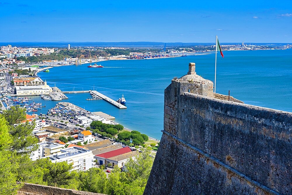 Setubal viewed from Sao Filipe Castle, Setubal, Lisbon Coast, Portugal, Europe