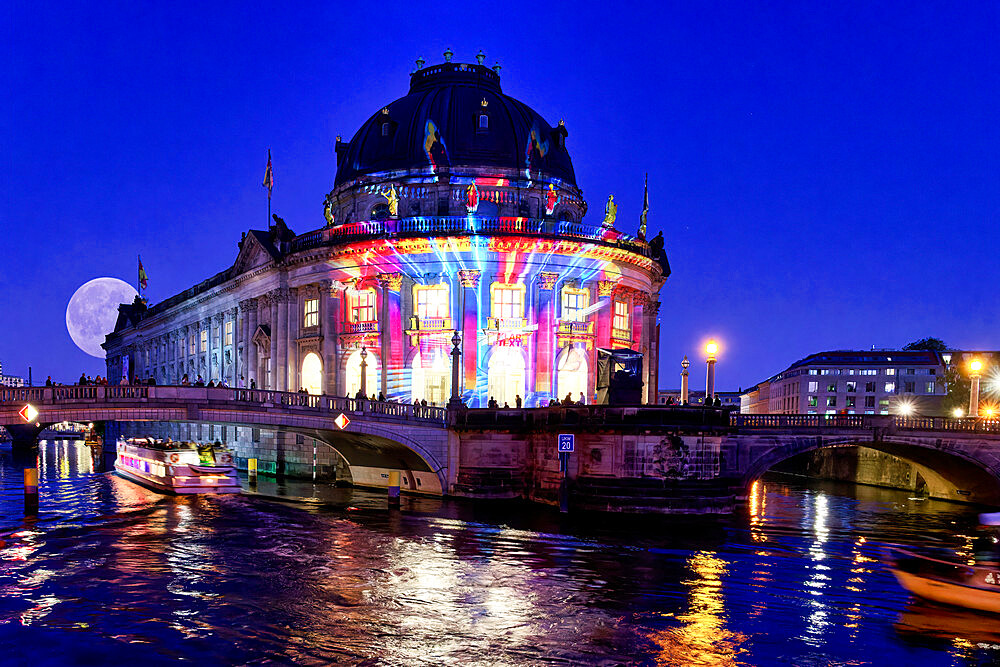 Bode Museum during the Festival of Lights, Museum Island, UNESCO World Heritage Site, Berlin Mitte district, Berlin, Germany, Europe