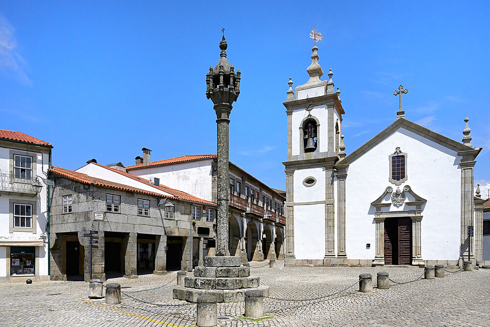 St. Peter's Church and Pillory, Trancoso, Serra da Estrela, Centro, Portugal, Europe