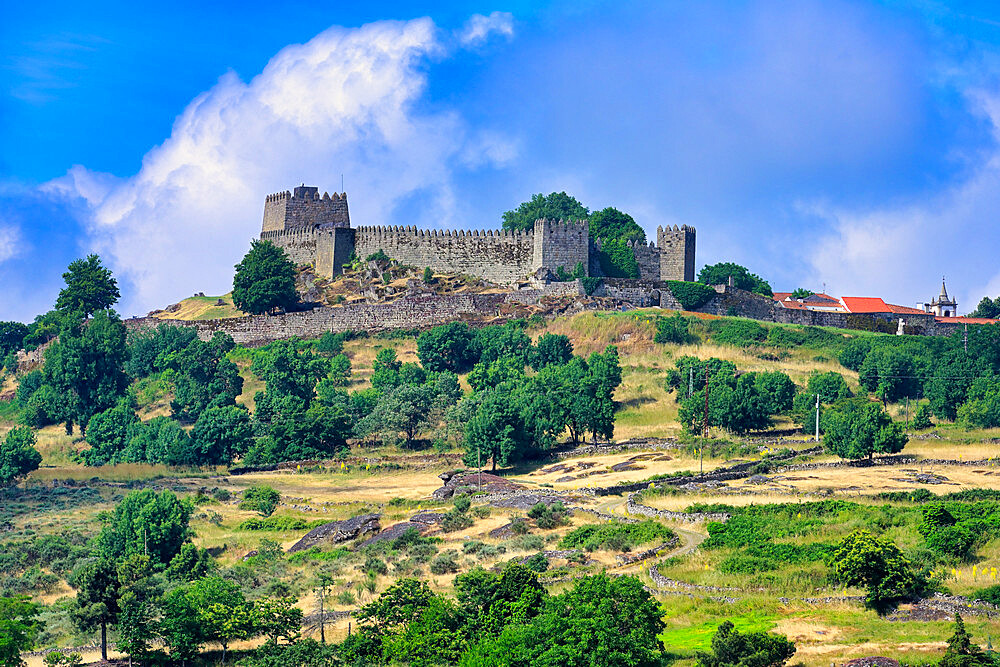 View to the castle, Trancoso, Serra da Estrela, Centro, Portugal, Europe