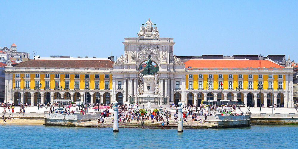 Praca do Comercio and Victory Arch, Lisbon, Portugal, Europe