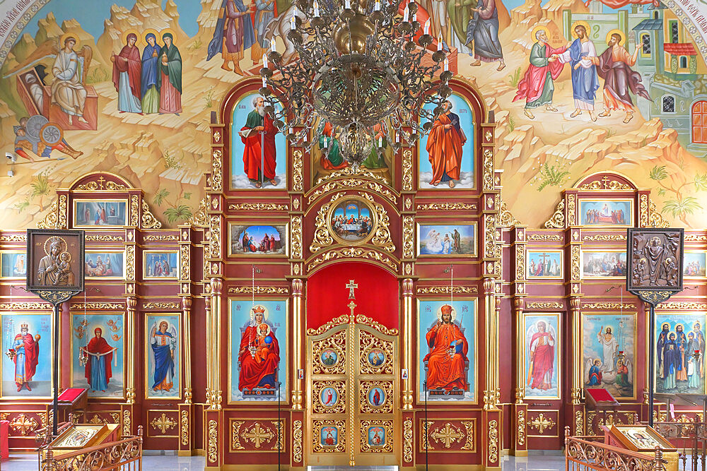 Russian Orthodox cathedral of the Holy Resurrection, Iconostasis, Bishkek, Kyrgyzstan