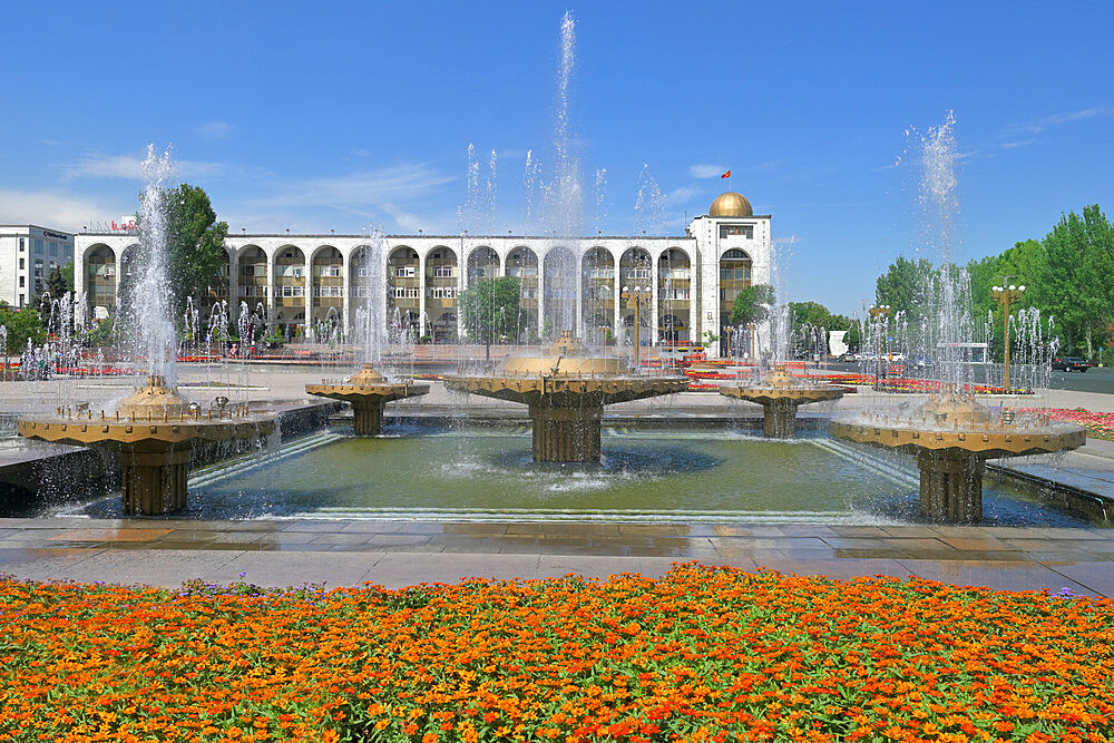 Fountain on the Ala-Too square, Bishkek, Kyrgyzstan