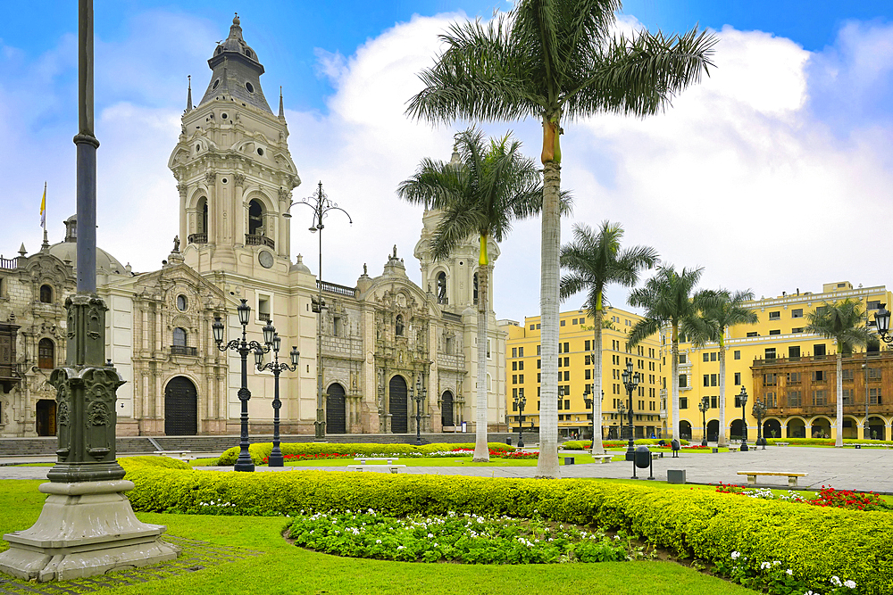 Basilica Metropolitan Cathedral of Lima, Plaza de Armas, Lima, Peru, South America