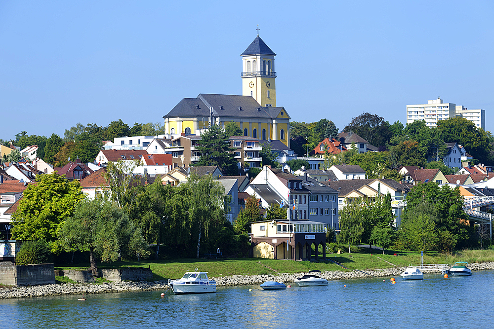 Assumption of Mary Catholic Parish Church, Mainz-Weisenau, Mainz, Rhineland-Palatinate, Germany, Europe