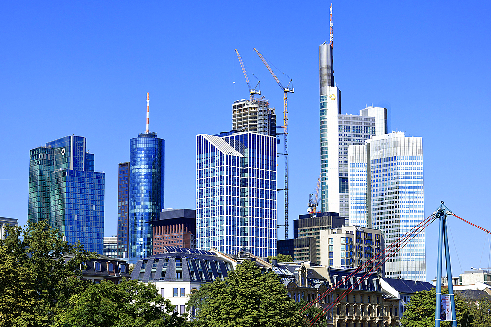 Buildings in the banking district, Frankfurt am Main, Hesse, Germany, Europe