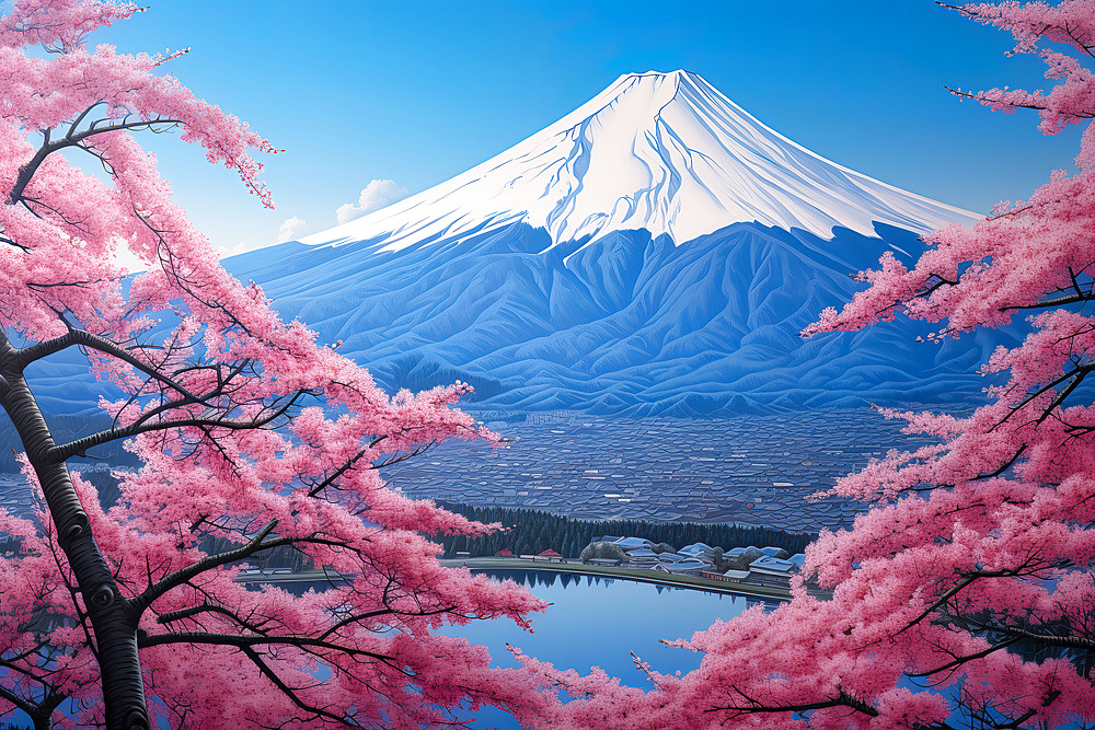 Aerial view of Mount Fuji, Japan, AI Generated, Honshu, Japan, Asia