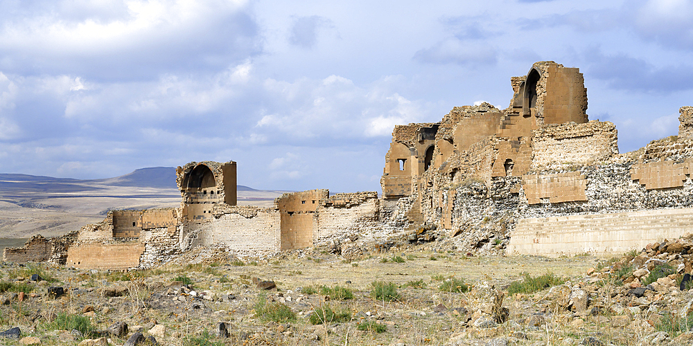 City walls encircling the Ani Archaeological site, Kars, Turkey, Asia Minor, Asia