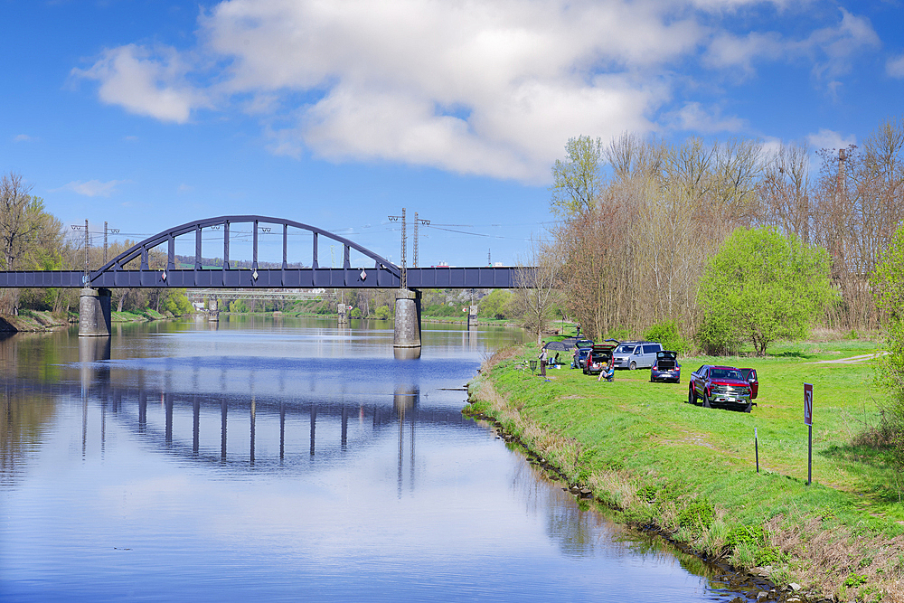 Fishing along the Elbe River, Bohemia, Czech Republic (Czechia), Europe