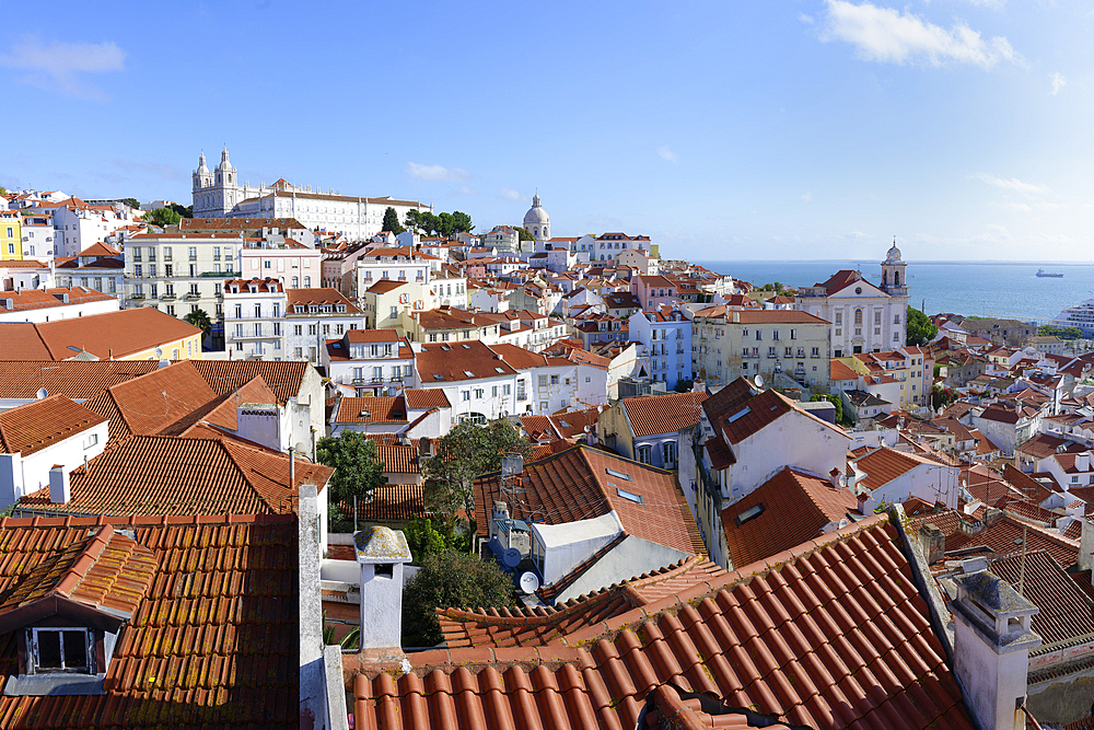 View over Church and Monastery of Sao Vicente de Fora, Lisbon, Portugal