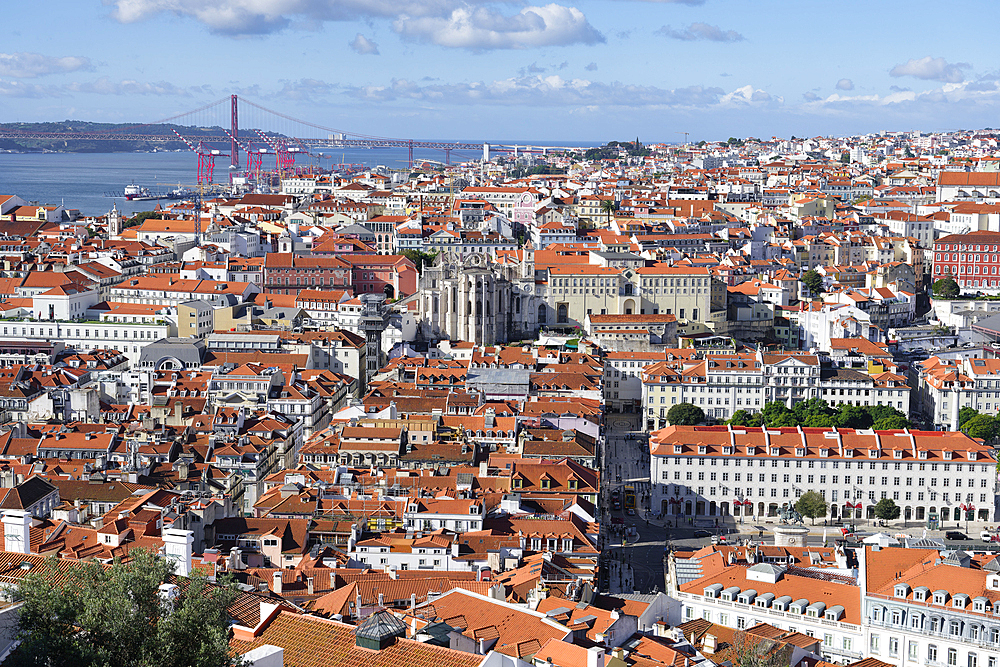 View over Lisbon and the Tagus river, Lisbon, Portugal