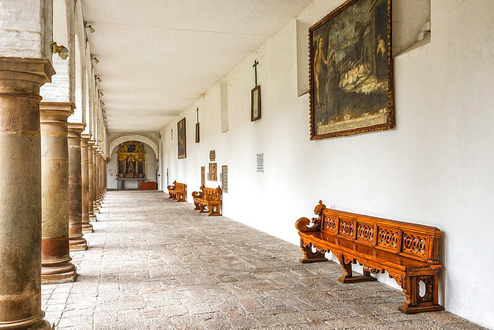 Cloister, San Francisco Church and Convent, Quito, UNESCO World Heritage Site, Pichincha Province, Ecuador, South America