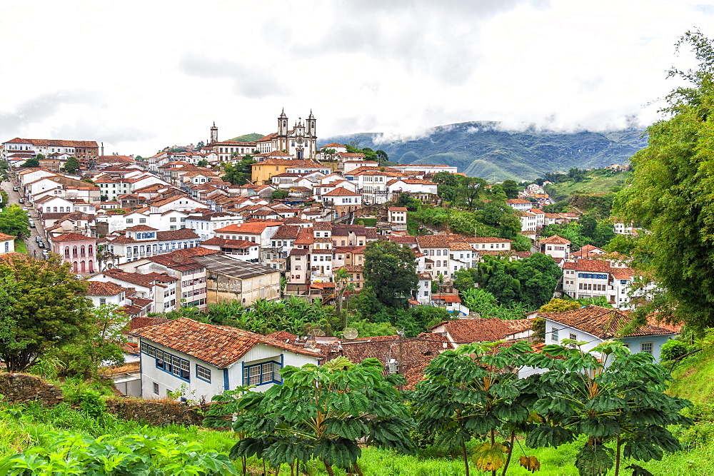 View over Ouro Preto, UNESCO World Heritage Site, Minas Gerais, Brazil, South America