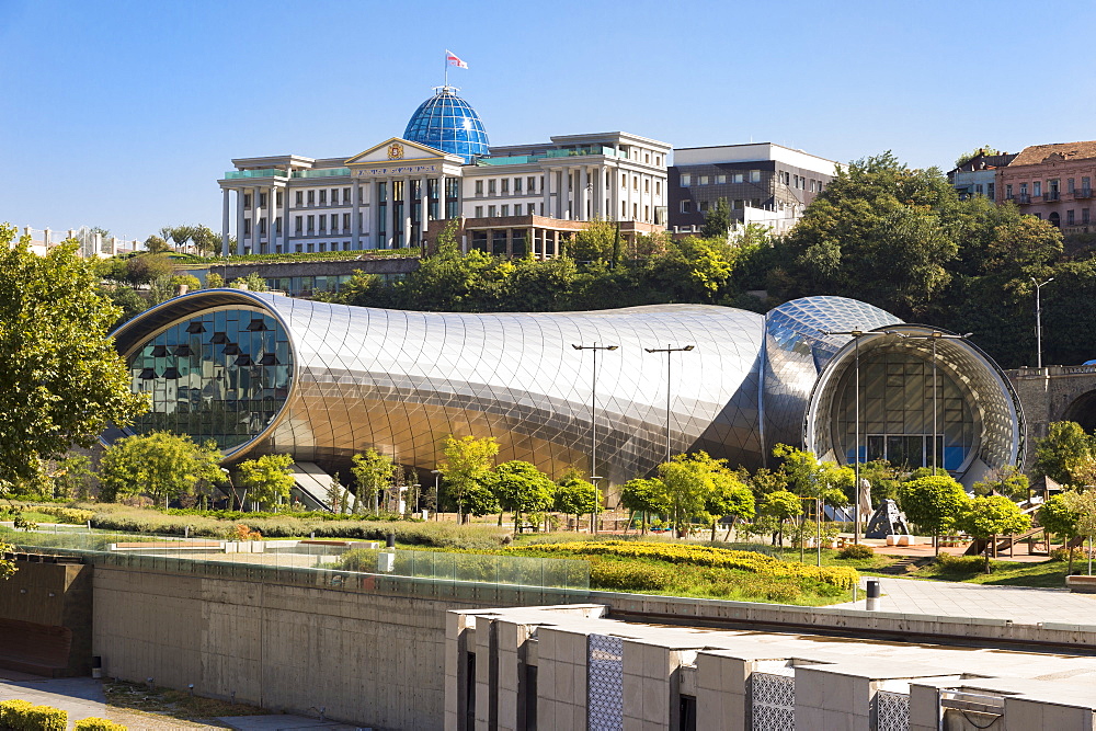 Concert Hall and Exhibition Centre, Presidential Palace, Rike Park, Tbilisi, Georgia, Caucasus, Asia