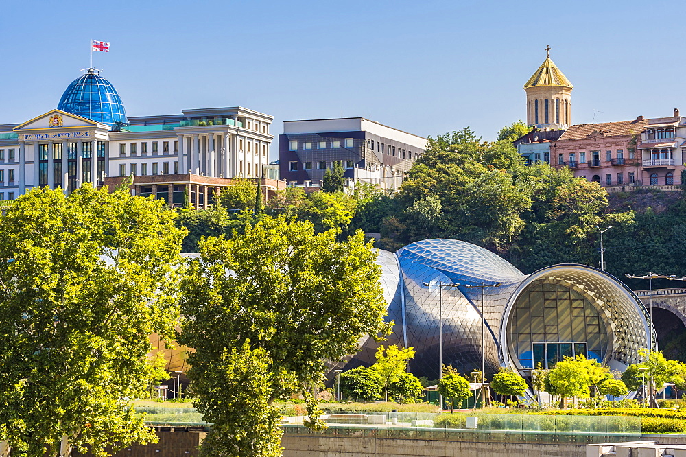 Concert Hall and Exhibition Centre, Presidential Palace, Rike Park, Tbilisi, Georgia, Caucasus, Asia