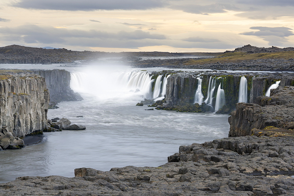 Selfoss Waterfall at Dusk, Iceland, Polar Regions