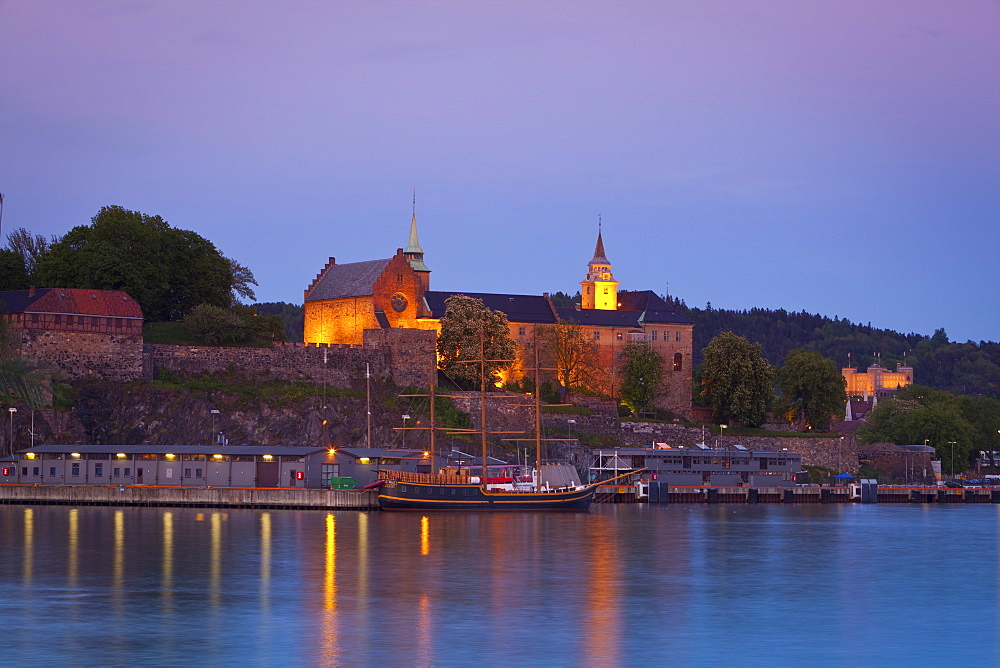 Akershus fortress and harbour, Oslo, Norway, Scandinavia, Europe