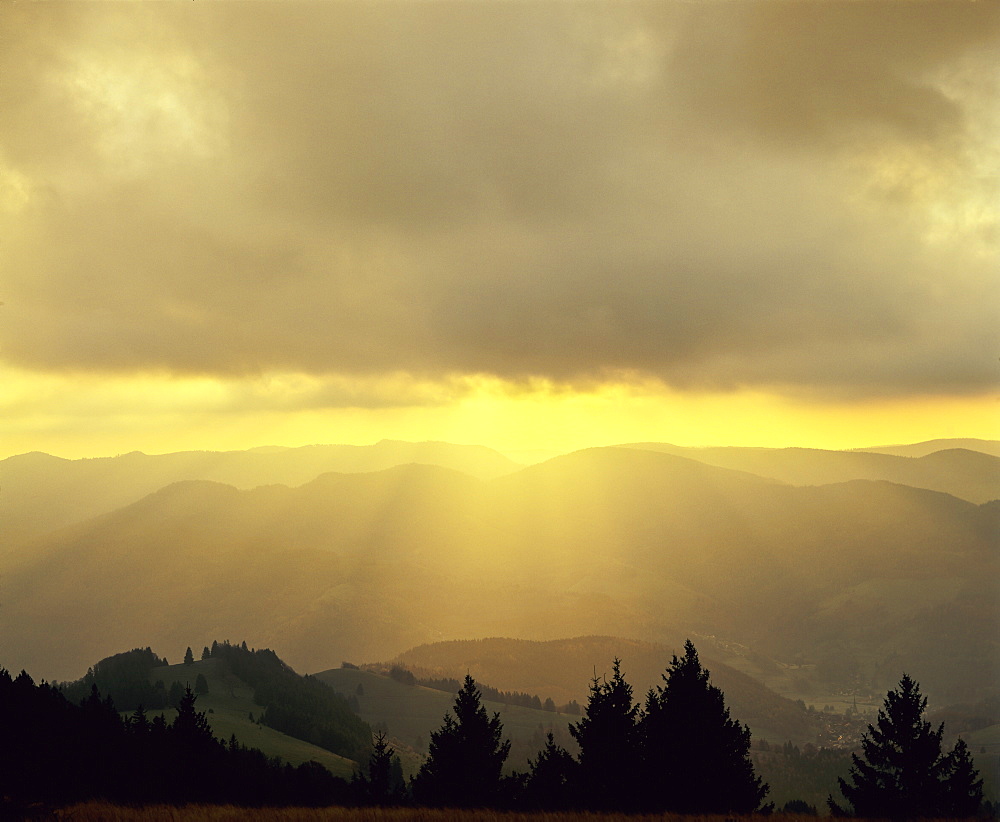 Sunrise on Belchen Mountain, Black Forest, Baden Wurttemberg, Germany, Europe