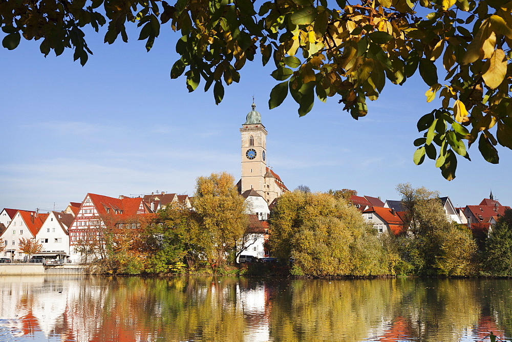 Municipal church of Stadtkirche St. Laurentius, Nurtingen, Neckar River, Baden Wurttemberg, Germany, Europe