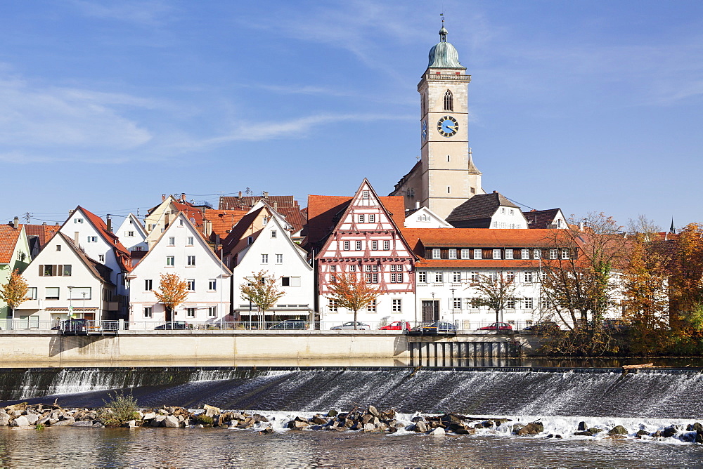 Municipal church of Stadtkirche St. Laurentius, Nurtingen, Neckar River, Baden Wurttemberg, Germany, Europe