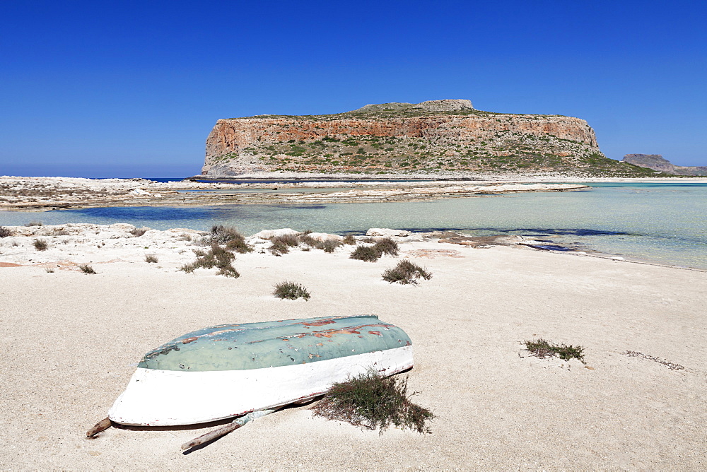 Balos bay and beach, Gramvousa Peninsula, Crete, Greek Islands, Greece, Europe