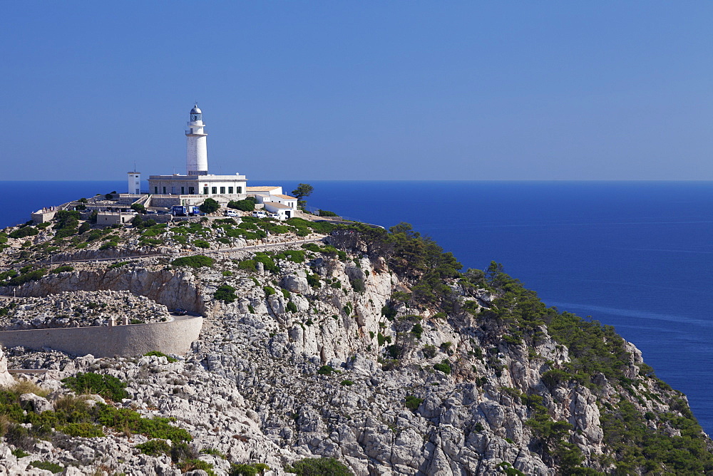 Lighthouse at Cap de Formentor, Majorca (Mallorca), Balearic Islands, Spain, Mediterranean, Europe