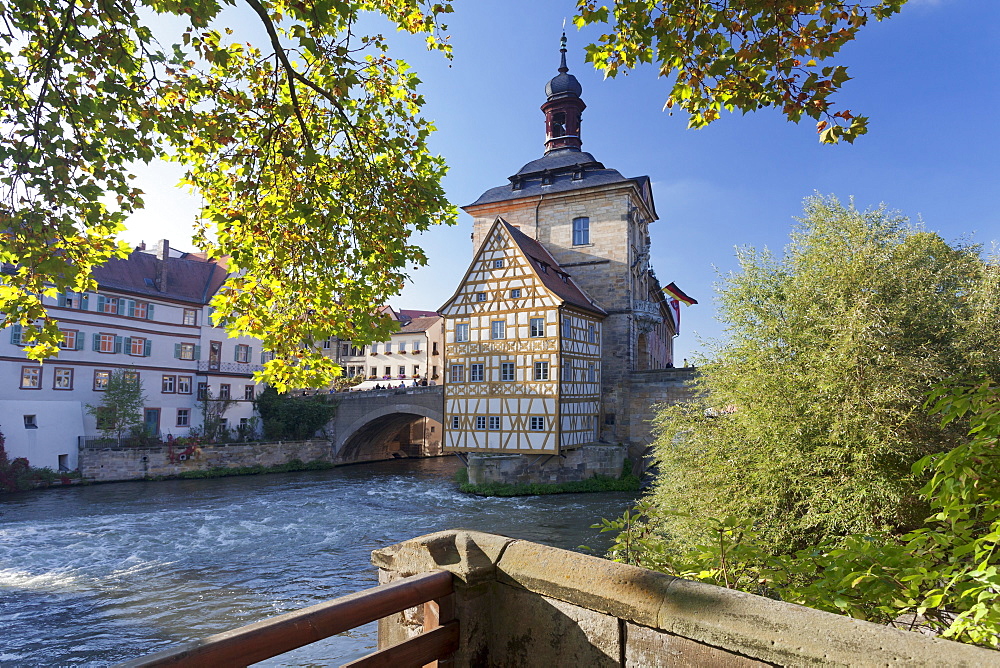 Old Town Hall, UNESCO World Heritage Site, Regnitz River, Bamberg, Franconia, Bavaria, Germany, Europe