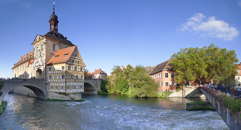 Old Town Hall, UNESCO World Heritage Site, Regnitz River, Bamberg, Franconia, Bavaria, Germany, Europe