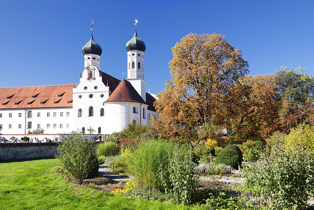 Benedictine Abbey and church, Benediktbeuren, Bad Toelz Wolfratshausen, Upper Bavaria, Bavaria, Germany, Europe