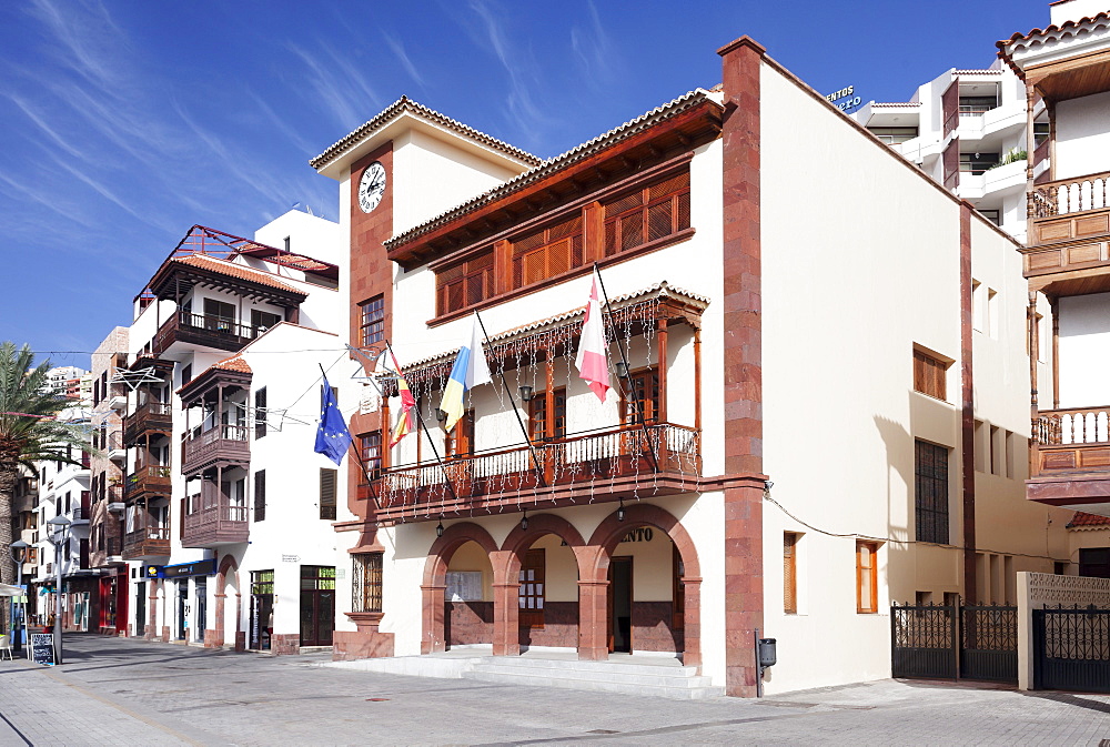 Town Hall at Plaza de las Americas Square, San Sebastian, La Gomera, Canary Islands, Spain, Europe