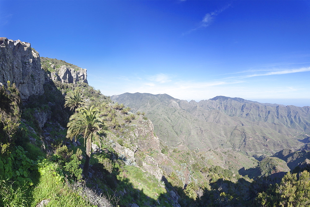 Degollada de Pereza y San Sebastian viewing point, Garajonay Parque National, near San Sebastian, La Gomera, Canary Islands, Spain, Europe