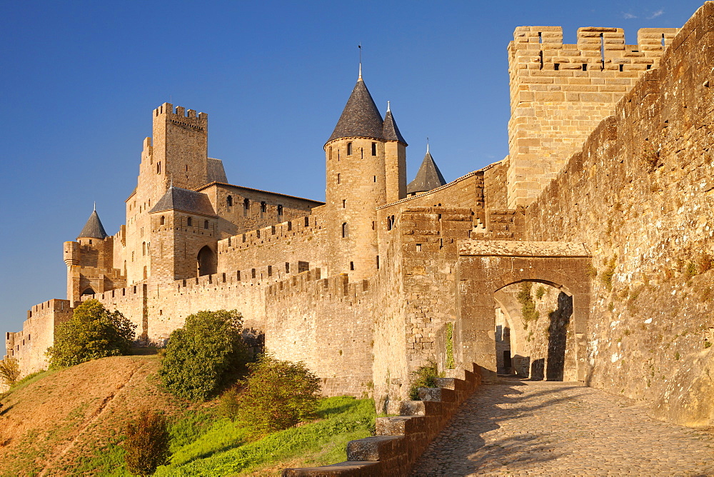 La Cite, medieval fortress city, Carcassonne, UNESCO World Heritage Site, Languedoc-Roussillon, France, Europe